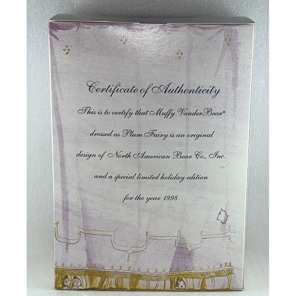 Muffy VanderBear 1997 Plum Fairy Holiday Limited Edition, Vintage Collectible - Picture 6 of 12